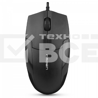 Мышь проводная Crown CMM-047 черный, 1000 dpi, USB, кнопки - 4
