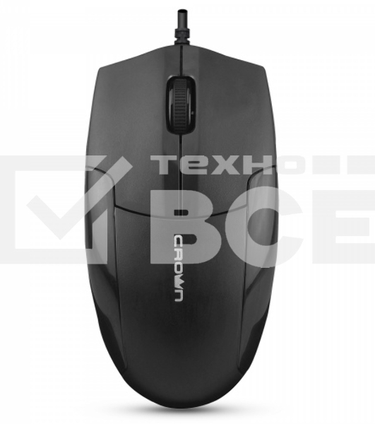 Мышь проводная Crown CMM-047 черный, 1000 dpi, USB, кнопки - 4