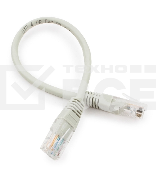 Патч-корд медный UTP Cablexpert PP10-0.25M кат.5, 0.25м, литой, многожильный (серый)