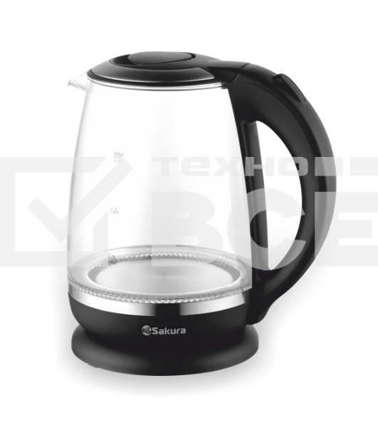 Чайник электрический Sakura SA-2719BK (2.0) стекл подсв