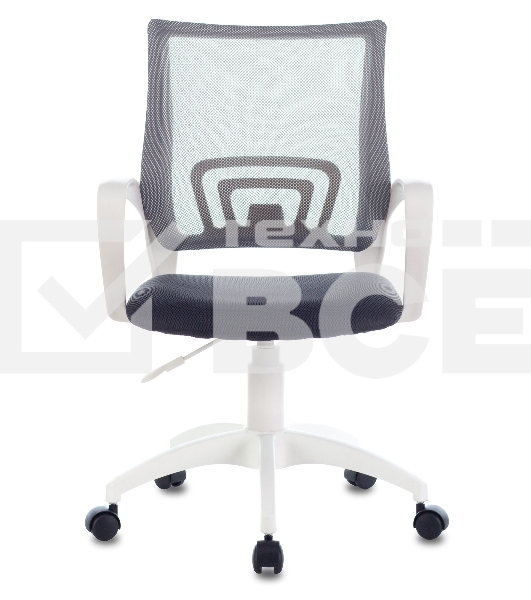 Кресло компьютерное Бюрократ CH-W695NLT TW-04 TW-12 темно-серый, сетка/ткань, крестовина пластик, пластик белый