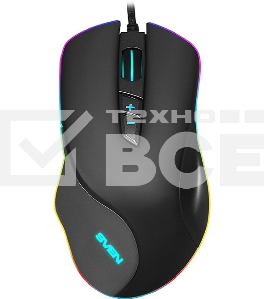 Мышь проводная SVEN RX-G970 черный, 4000 dpi, USB, кнопки - 7