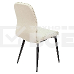 Стул для кухни Бюрократ KF-3 эко.кожа слоновая кость Orion-10 металл черный на ножках (KF-3/OR-10), фото4