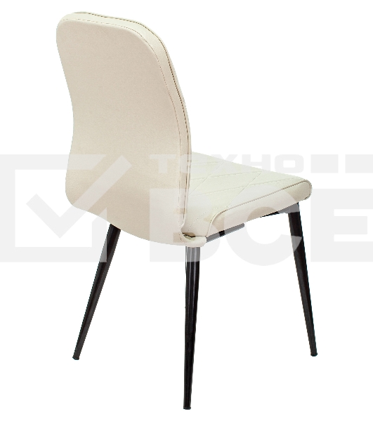 Стул для кухни Бюрократ KF-3 эко.кожа слоновая кость Orion-10 металл черный на ножках (KF-3/OR-10)