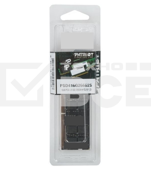 Оперативная память Patriot Signature, DDR4, 16GB (1x16 GB), 2666 MHz, CL19, SO-DIMM