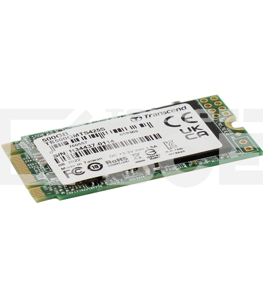 Накопитель SSD M.2 Transcend 500Gb MTS425 TS500GMTS425S (SATA3, up to 530/480MBs, 3D NAND, 180TBW, 22x42мм)