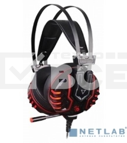 Гарнитура Bloody M615 чёрный, проводная, 3.5 мм, подсветка