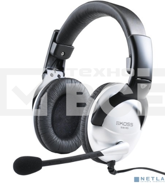 Наушники KOSS SB-45 USB {Гарнитура, закрытого типа с электретным микрофоном и VC,част. 18-20000 Гц,импеданс 100 Ом, чувствительность 103 дБ, шнур 2,4м, USB-подключение к ПК}