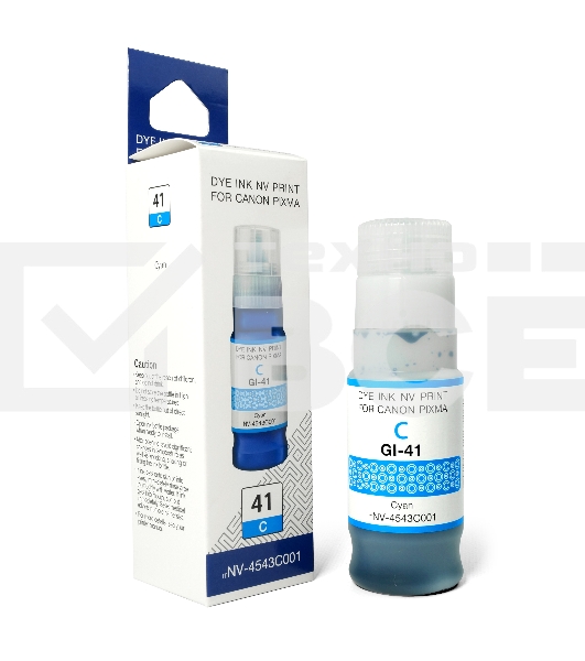 Чернила NVP GI-41 C (NV-4543C001) для Canon Pixma G1420, G2420, G3420, G2460, G3460 (70 мл) Cyan (в коробке) совместимые