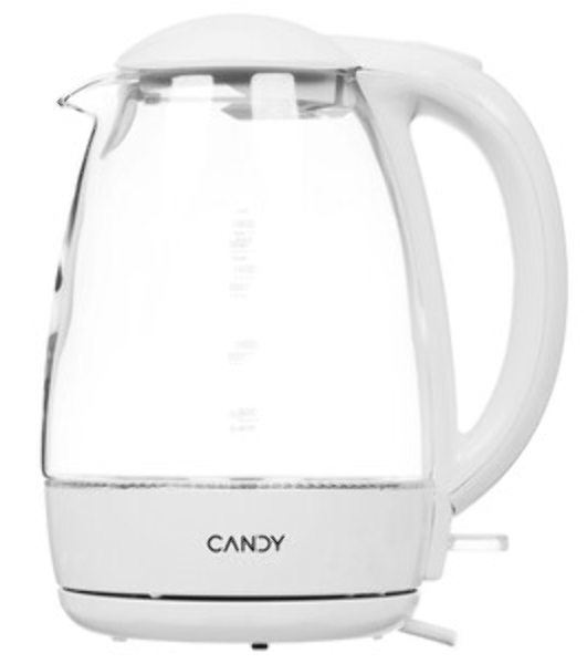 Электрочайник Candy CK-300 белый, 1.8 л, 2200 Вт, скрытый нагревательный элемент