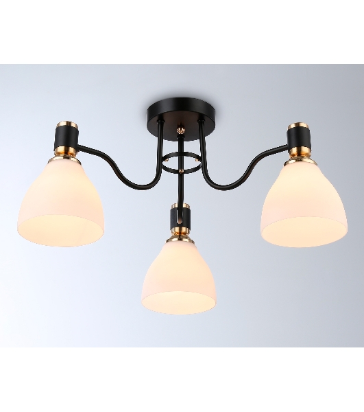 Светильник Ambrella light TR303303/3 BK/GD/FR черный/золото/белый матовый E27*3 max 60W D600*270