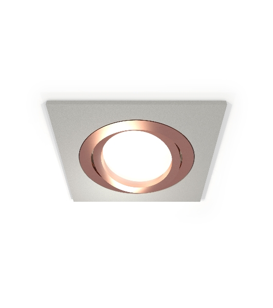 Комплект встраиваемого поворотного светильника Ambrella light XC7633084 SGR/PPG серый песок/золото розовое полированное MR16 GU5.3 (C7633, N7005)