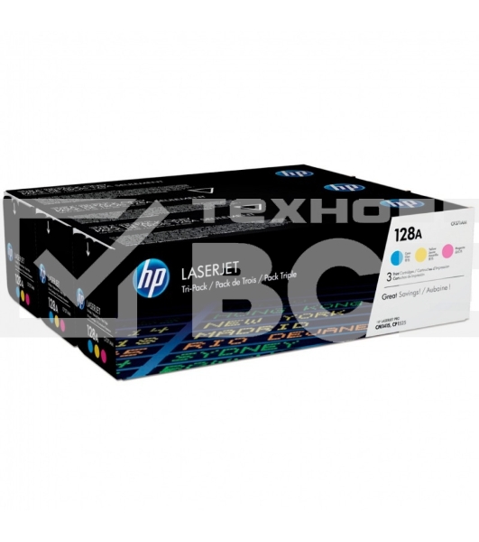Картридж лазерный комплект HP CF371AM голубой/пурпурный/желтый для LaserJet PRO CP1525N/CP1525NW (3 х 1300)