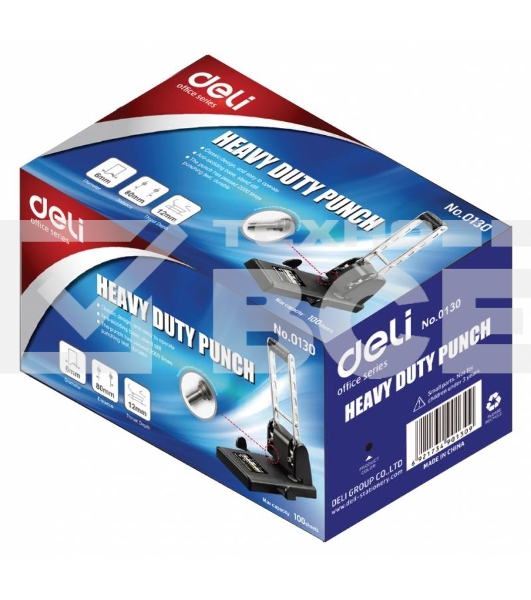 Дырокол Deli Heavy Duty E0130 макс.:100лист. металл ассорти отв.:2 с линейкой