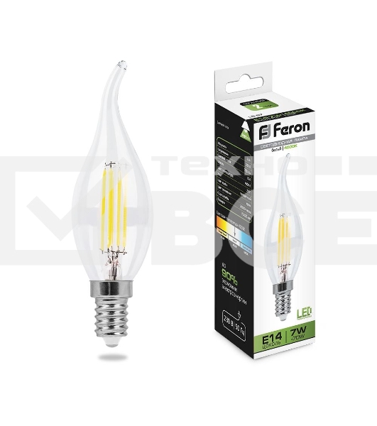 Лампа светодиодная FERON LB-67 (25781)филаментная 7W 230V E14 4000K