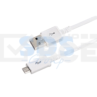 Кабель microUSB длинный штекер 1 м белый