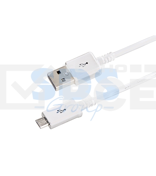 Кабель microUSB длинный штекер 1 м белый