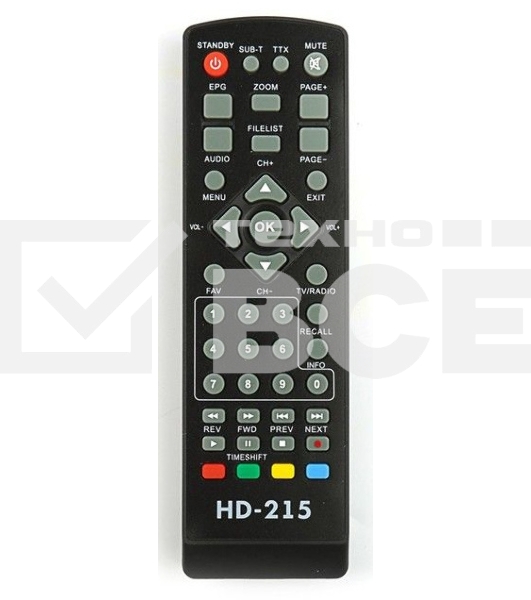 Ресивер эфирный цифровой Эфир DVB-T2 HD HD-215 пластик, дисплей DOLBY DIGITAL,