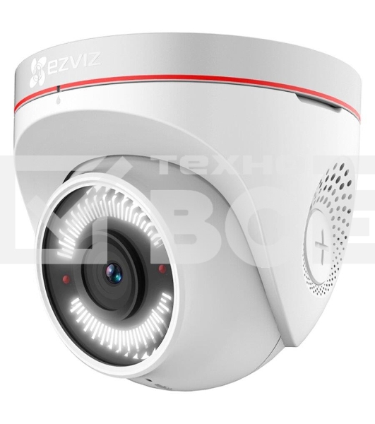 Видеокамера IP Ezviz C4W (2.8мм) 2Мп внешняя купольная Wi-Fi камера c ИК-подсветкой до 30м 1/2.7'' CMOS матрица; объектив 2.8мм; угол обзора 118°; ИК-фильтр; 0.02лк @F2.0; DWDR, 3D DNR; встроенный микрофон и динамик