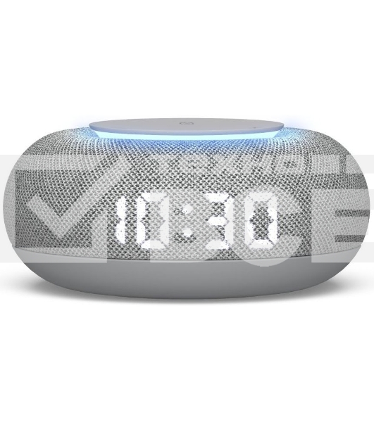 Умная колонка VK Капсула Мини 5Вт, с голосовым ассистентом Маруся, с LED-часами, светло-серый