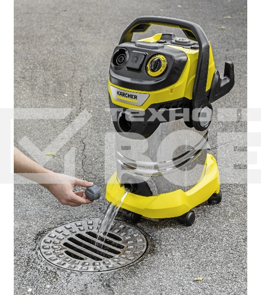 Строительный пылесос Karcher WD 6 P S V-30/6/22/T желтый, 1300 Вт, уборка сухая/сбор воды, пылесборник мешок/контейнер, 30 л