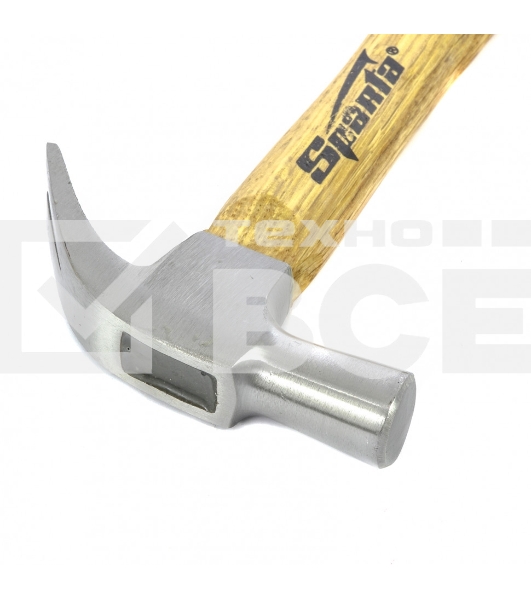 Молоток-гвоздодер Sparta 225 г, боек 22 мм, деревянная рукоятка