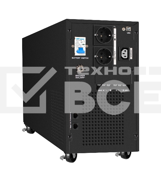 Источник бесперебойного питания (инвертор, синус, для котла) ExeGate SineTower SN-5000.LCD.AVR.2SH.1C13.T.RJ.USB <5000VA/4000W, чистая синусоида, LCD дисплей, AVR, 2*Schuko+1*C13+1*ternimal, RJ45/11, USB, линейно-интерактивный, Black>