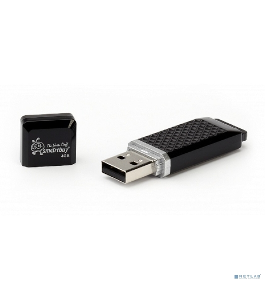 Флешка USB Smartbuy Quartz Black (SB4GbQZ-K), 4Gb, USB 2.0, R/W 15/5, черный