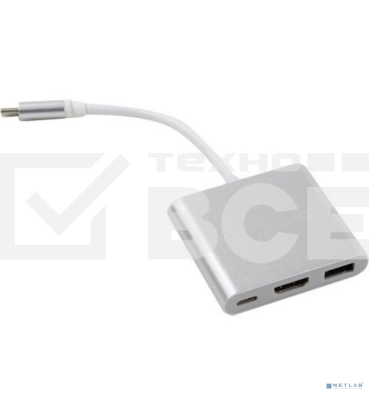 Кабель-концентратор Telecom USB3.1 TypeCm -->HDMI+USB3.0 +PD charging 4K@30Hz <TUC010>