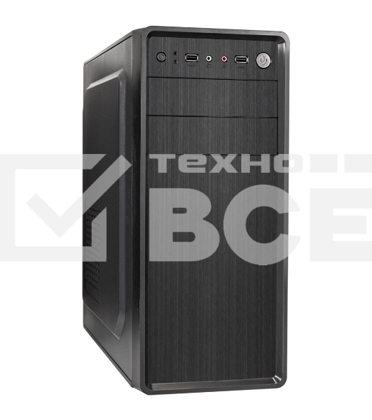 Компьютерный корпус Miditower ExeGate XP-401 Black, ATX, <без БП>, 2*USB, Audio