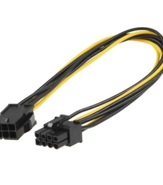 Кабель питания PCIe Cablexpert CC-PSU-68-30CM, PCIe 6pin(M)/PCIe 8pin(F), 30 см, пакет