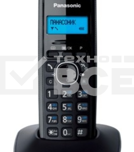 Телефон беспроводной (DECT) Panasonic KX-TG1611RUH (серый) АОН, Caller ID,12 мелодий звонка,подсветка дисплея,поиск трубки