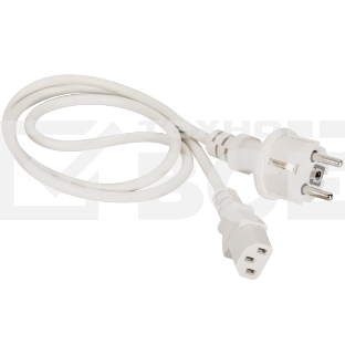 Шнур питания C13-Schuko, 3х0.75, 220В, 10А, белый, 3 метра