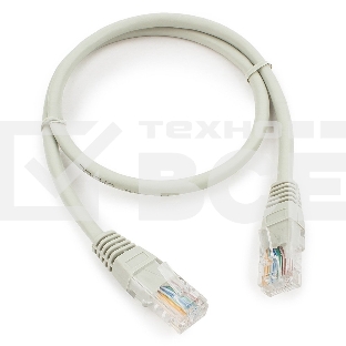 Патч-корд медный UTP Cablexpert PP10-0.5M кат.5, 0.5м, литой, многожильный (серый)