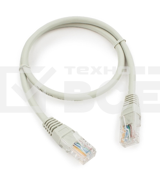 Патч-корд медный UTP Cablexpert PP10-0.5M кат.5, 0.5м, литой, многожильный (серый)