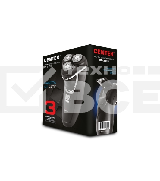 Бритва Centek CT-2182 ротор, 5 плавающих головок, аккумулятор + работа от сети, влажное бритьё