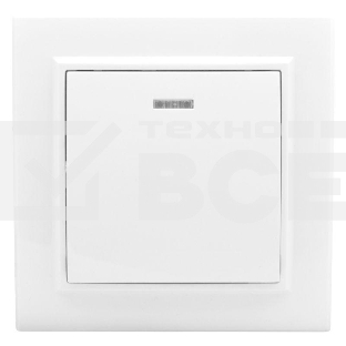 Выключатель 1-кл. СП Минск 10А с индикатором бел. Basic EKF ERV10-121-10