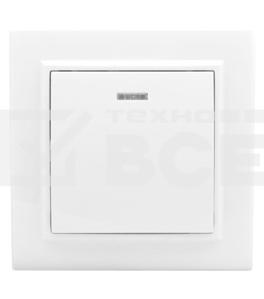 Выключатель 1-кл. СП Минск 10А с индикатором бел. Basic EKF ERV10-121-10