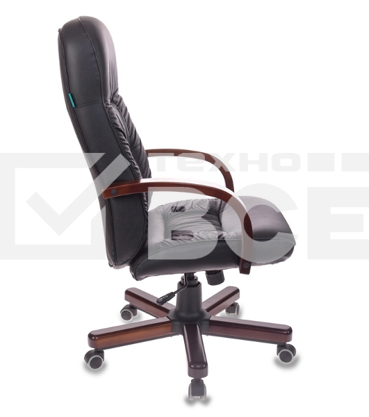 Кресло руководителя Бюрократ T-9908/WALNUT черный, кожа, крестовина металл