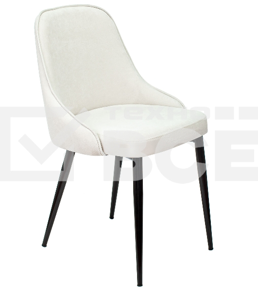 Стул для кухни Бюрократ KF-5_2 Velvet 20 комплект 2шт, молочный, металл черный на ножках (KF-5/VELV20_2)