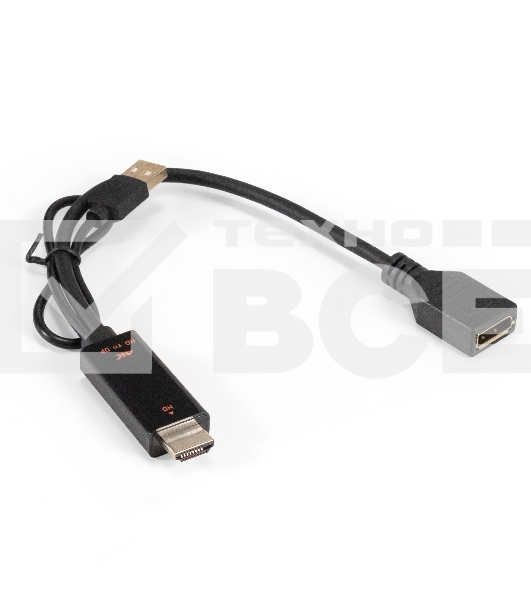 Конвертер HDMI-DisplayPort ExeGate EX-A-HDMIM-DPFU2-0.15 (19M/U2AM+20F, с питанием USB2.0)