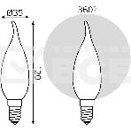 Лампа светодиодная Filament Свеча на ветру E14 5Вт 4100К OPAL GAUSS 104201205, фото6