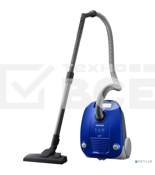 Пылесос Samsung VCC4140V3A синий, 320/1600 Вт, уборка сухая, пылесборник мешок 3 л