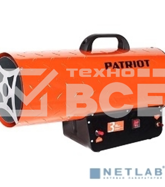 Калорифер газовый PATRIOT GS 50, 50 кВт, 872 мᵌ/ч, пьезо поджиг, редуктор, шланг., шт