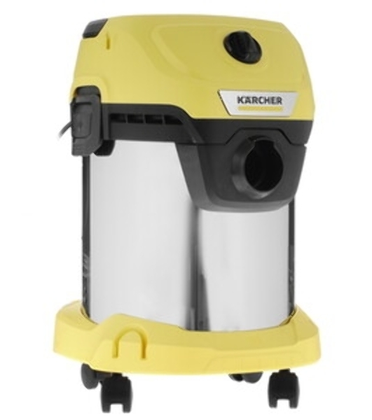 Строительный пылесос Karcher WD 3 S V-17/4/20 желтый, 1000 Вт, уборка сухая/сбор воды, пылесборник мешок/контейнер, 17 л