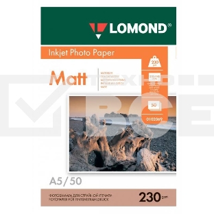 Фотобумага Lomond 0102069 A5/230г/м2/50л./белый матовое для струйной печати
