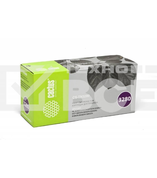 Картридж лазерный Cactus CS-TN3280 черный (8000 стр.) для Brother DCP-8085/8085DN/HL-5340/5340D/5350/5350DN/5370/5370DW/MFC-8880/8880DN