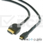 Кабель Cablexpert HDMI-micro HDMI CC-HDMID-6, 19M/19M, v2.0, медь, позол.разъемы, экран, 1.8м, черный, пакет, фото4