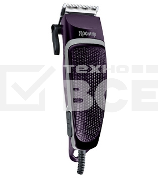 Машинка для стрижки волос ЯРОМИР ЯР-701 фиолетовый, 10Вт, 4 съемных гребня (Россия)