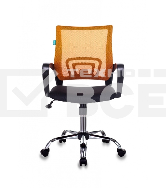 Кресло офисное Бюрократ CH-695N/SL/OR/BLACK спинка сетка, оранжевый TW-38-3, сиденье черный TW-11, крестовина хром